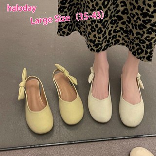 รองเท้า ขนาดใหญ่ สําหรับผู้หญิง ไซซ์ 35-43✨Baotou รองเท้าแตะหนัง หัวกลม ขนาดเล็ก กันลื่น เข้ากับทุกการแต่งกาย สไตล์ฝรั่งเศส แฟชั่นสําหรับผู้หญิง 41 42