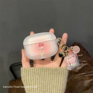 เคสหูฟัง ไล่โทนสีชมพูกุหลาบ สําหรับ airpodspro airpods3 airpords2