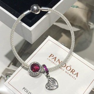 ขายดี ใหม่ สร้อยข้อมือ PAN charms cinta valentine loket gelang sutera perak+BOX ของขวัญวันเกิด FDD66 CI686 ASS6688