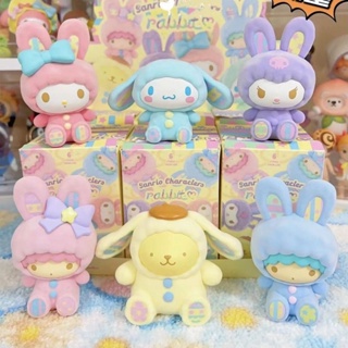 โมเดลฟิกเกอร์ รูปการ์ตูน Sanrio Bunny Series Mystery Box Melody Cinnamon Dog Kuromi น่ารักมาก เหมาะกับของขวัญ สําหรับตกแต่งโต๊ะ