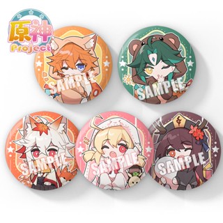 Genshin Impact Badge Zhongli Baji Wendy Di Luke อุปกรณ์ต่อพ่วงเกมมือถือ