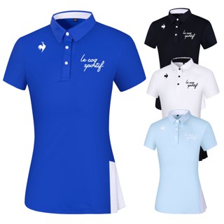 Le Coq Sportif GOLF เสื้อยืดโปโล แขนสั้น แบบแห้งเร็ว สําหรับผู้หญิง T23161