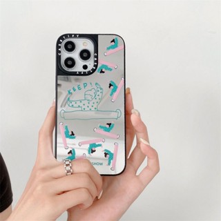 Casetify เคสป้องกันโทรศัพท์มือถือกระจก ลายเด็กผู้หญิงบัลเล่ต์ สําหรับ iphone11 12 13 14 promax x xs xr i7 i8