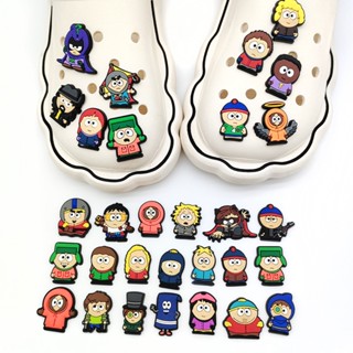 เข็มกลัด PVC ลายการ์ตูนอนิเมะ South Park Croc Charms อุปกรณ์เสริม สําหรับตกแต่ง