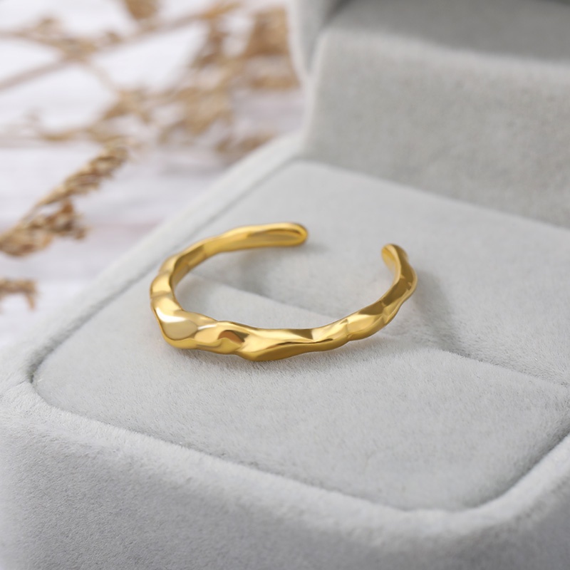 Kaijiang Cincin แหวนสเตนเลส ทรงเรขาคณิต เปิด เครื่องประดับแฟชั่น สไตล์เกาหลี เรียบง่าย ปรับได้ สําหรับผู้หญิง