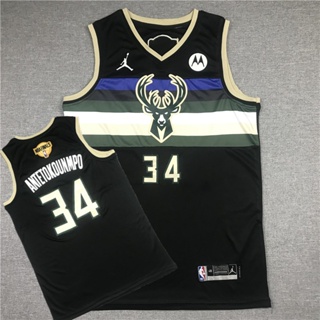 【10 สไตล์】เสื้อกีฬาบาสเก็ตบอล ลาย NBA Milwaukee Bucks No.34 ANTETOKOUNMPO 2021