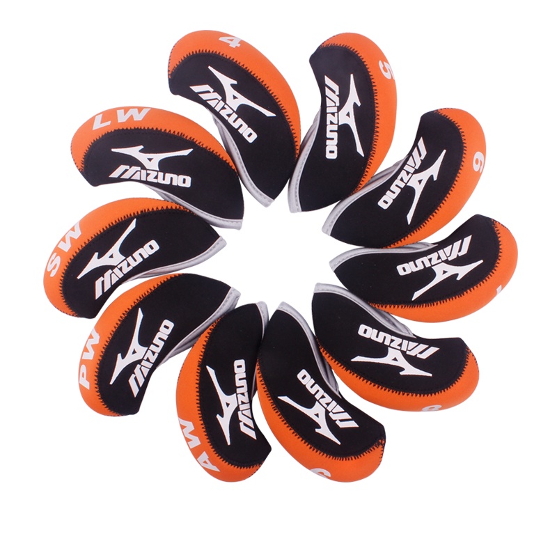 พร้อมสต็อก Mizuno Golf Iron Club Cover Club Head Cover Club Cap Cover Club Cover 10 ชิ้นชุด