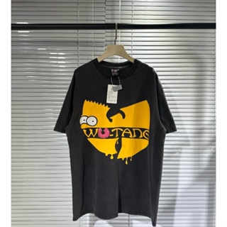 เสื้อยืดแขนสั้น พิมพ์ลาย Simpson WU-TANG สไตล์วินเทจ แฟชั่นเรโทร สําหรับผู้ชาย และผู้หญิง