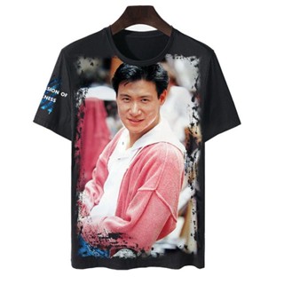 Jacky cheung เสื้อยืดแขนสั้น สีดํา สําหรับผู้ชาย และผู้หญิง วัยรุ่น 5.29