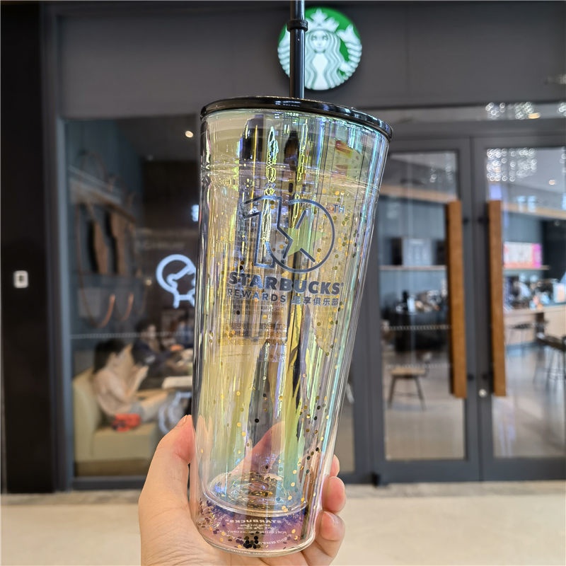 Starbucks แก้วน้ํา ลายป่าเมเปิ้ล สุนัขจิ้งจอกน่ารัก พร้อมหลอดดูดน้ํา ความจุขนาดใหญ่ 6.15