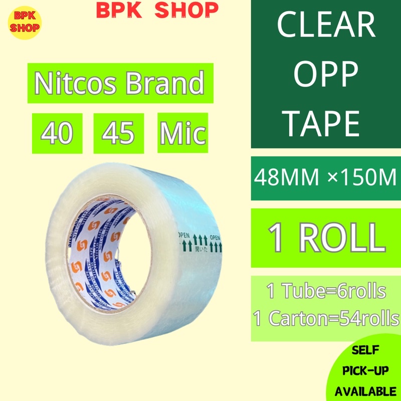 Nitcos Opp Tape 48 มม.45mic80m 48 มม.40mic80m Transperent Clear Tape Packing Tape