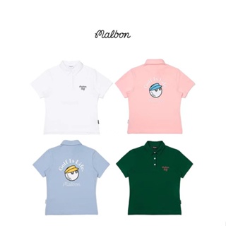 [MALBON] เสื้อโปโล แขนสั้น ทรงสลิมฟิต ลาย MALBON GOLF สองด้าน แฟชั่นฤดูใบไม้ผลิ ฤดูร้อน สําหรับผู้หญิง