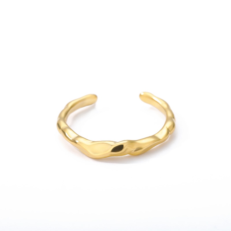 Kaijiang Cincin แหวนสเตนเลส ทรงเรขาคณิต เปิด เครื่องประดับแฟชั่น สไตล์เกาหลี เรียบง่าย ปรับได้ สําหรับผู้หญิง