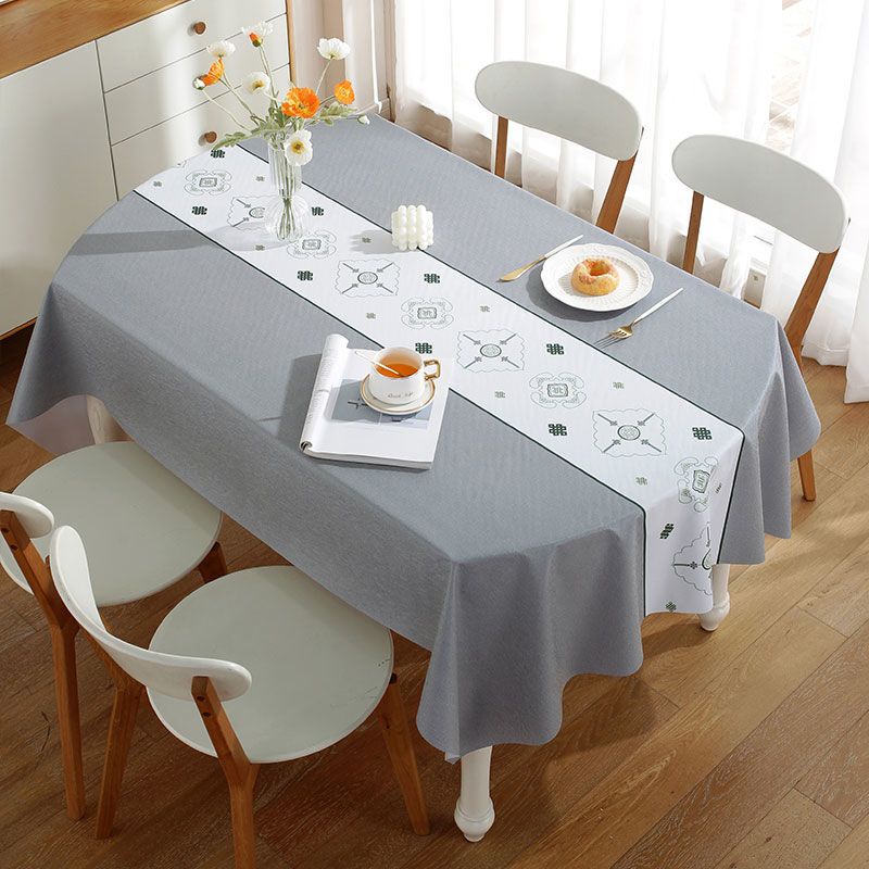 ผ้าปูโต๊ะ pvc ทรงวงรี กันน้ํามัน ทรงสี่เหลี่ยมผืนผ้า สไตล์นอร์ดิก สําหรับโต๊ะทานอาหาร