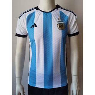 เสื้อกีฬาแขนสั้น ลายทีมผู้เล่น Argentina Jersey Three stars 22 23