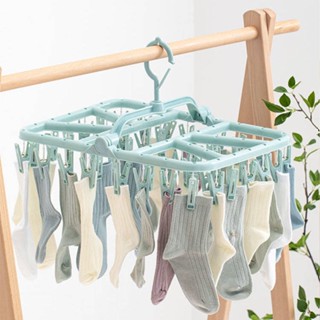 ไมแ้ขวนเสอื้ เด็ก ราวตากผ้า Multi Clip Baby Drying Socks ตะขอกางเกงในเย็นแขวนเสื้อผ้าเด็กด้านใน