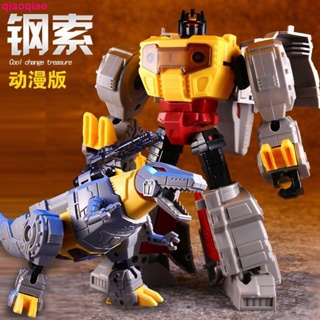 โมเดลฟิกเกอร์ King Kong Cool Transforming Treasure Assembly Wire Rope Tyrannosaurus Robot Boy Bumblebee ของเล่นสําหรับเด็ก