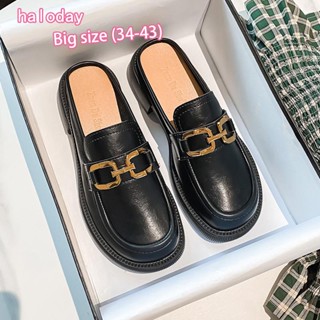 รองเท้า ขนาดใหญ่ สําหรับผู้หญิง ไซซ์ 34-43✨Baotou รองเท้าแตะ แบบครึ่งเท้า เข้ากับทุกการแต่งกาย แฟชั่นฤดูร้อน สําหรับผู้หญิง