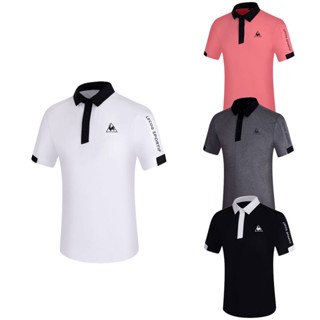 Le Coq Sportif GOLF เสื้อกีฬาแขนสั้น ระบายอากาศ แบบแห้งเร็ว แฟชั่นฤดูร้อน สําหรับผู้ชาย T2317