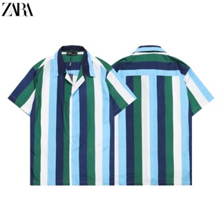 [พร้อมส่ง] Zara เสื้อเชิ้ตแขนสั้นลําลอง คอปกพับ พลัสไซซ์ สไตล์วินเทจ แฟชั่นฤดูร้อน สําหรับผู้ชาย และผู้หญิง 2023