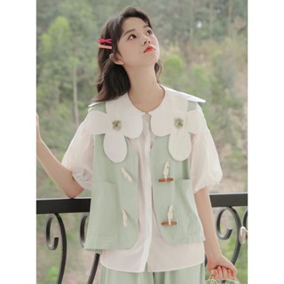 เสื้อสายเดี่ยว ลายดอกไม้ และกางเกง สไตล์ญี่ปุ่น สําหรับผู้หญิง 8.2