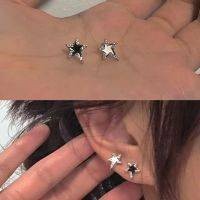 ต่างหูหนีบ ตุ้มหู RecoPan pentagram collection super glitter stud womens design versatile ear bones vintage stacked high-end ต่างหู