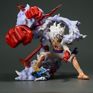 พร้อมส่ง ใหม่ โมเดลฟิกเกอร์ อนิเมะ One Piece Sun God Nika Five-speed Luffy Squatting Fruit Awakening สําหรับตกแต่งบ้าน