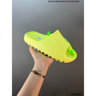 Original /Kanye West x AD Yeezy Slide "Orange" รองเท้าแตะ อเนกประสงค์ เหมาะกับเดินชายหาดกลางแจ้ง