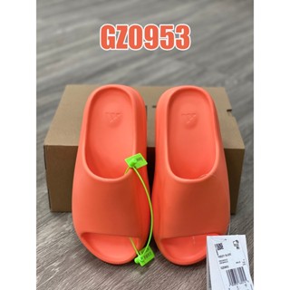 Original /Kanye West x AD Yeezy Slide "Orange" รองเท้าแตะ อเนกประสงค์ เหมาะกับเดินชายหาดกลางแจ้ง