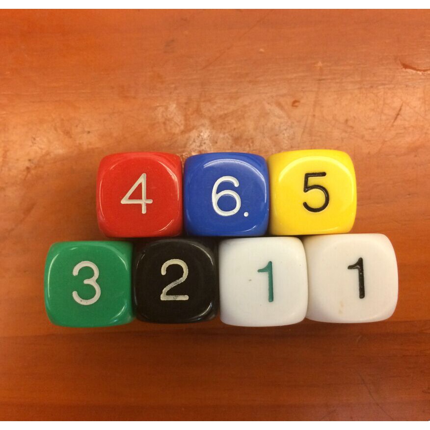 Yixi 16MM Number Dice 1-6 (ไม่ใช่พืช) Dungeons and Dragons D6 ตะแกรงลูกเต๋าโค้งมนในโกดัง