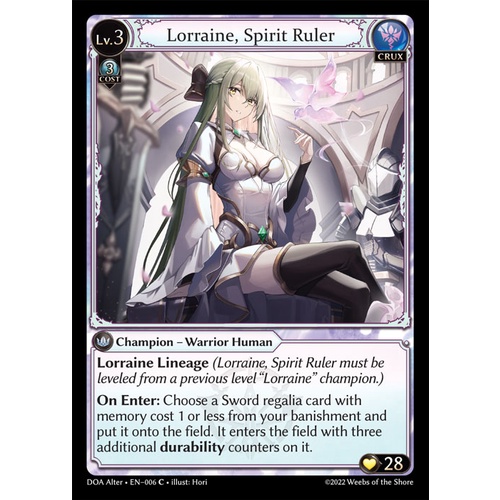 Lorraine, Spirit Ruler ORA Alter - 6 - C Champion  Warrior Human [GATCG SINGLES]