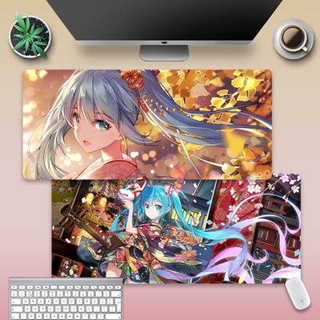 mouse pad แผ่นรองเมาส์ แผ่นรองเมาส์ Hatsune แผ่นแป้นพิมพ์สํานักงานขนาดใหญ่พรมโต๊ะคอมพิวเตอร์ที่เรียบง่ายหัวใจ girly ขนาดเล็กขนาดกลางน่ารัก