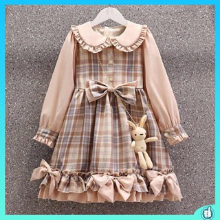 ชุดราตรีเด็กผู้หญิง ชุดออกงานเด็กผู้หญิง Balabala Clearance Girls Dress Autumn Dress 2023 New Style Spring and Autumn Dress Children Dress Lolita Long