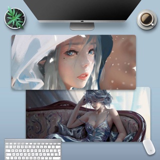 แผ่นรองเมาส์ mouse pad มีดผีแผ่นรองเมาส์ขนาดใหญ่สํานักงานแป้นพิมพ์แผ่นคอมพิวเตอร์โต๊ะแผ่นง่าย girly หัวใจขนาดเล็กขนาดกลางน่ารัก