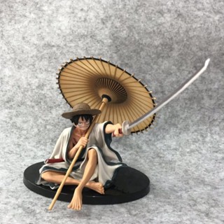 พร้อมส่ง โมเดลฟิกเกอร์ One Piece Decisive Battle BWFC2 Umbrella Luffy Sitting Posture ของขวัญ สําหรับตกแต่ง