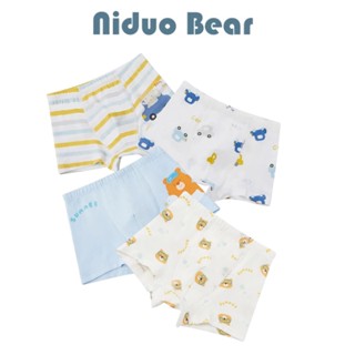 กางเกงในเด็ก 2023 Nido Bear กางเกงชั้นในฤดูใบไม้ผลิ / ฤดูร้อนของเด็กชายกล่องกางเกงเด็กผู้ชายการ์ตูนผ้าฝ้ายสองแพ็คกางเกงเด็กกล่อง