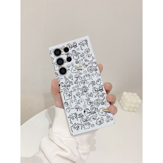 เคสโทรศัพท์มือถือแบบแข็ง ลายกราฟฟิตี้หมี สไตล์เกาหลี สําหรับ Samsung S23Ultra S23+S23 S22+S22