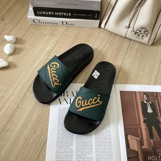 [EUR Size] Gucci รองเท้าแตะลําลอง พิมพ์ลายตัวอักษร เหมาะกับใส่กลางแจ้ง และในร่ม สําหรับผู้หญิง