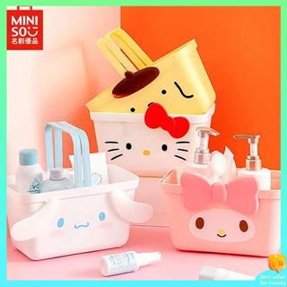 ตะกร้าใส่ของเตรียมคลอด ตะกร้าใส่ของ Miniso MINISO Sanrio Merlotti ตะกร้าแบบพกพาตะกร้าช้อปปิ้ง HelloKiity ตะกร้าเก็บของนักเรียน