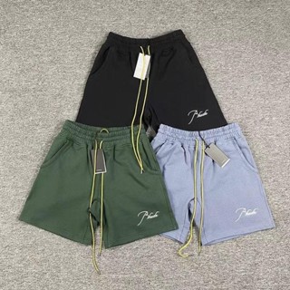 Rhude กางเกงกีฬาขาสั้น ขาห้าส่วน ปักลายโลโก้ ทรงหลวม สไตล์เรโทร อเมริกัน สตรีท เหมาะกับฤดูร้อน