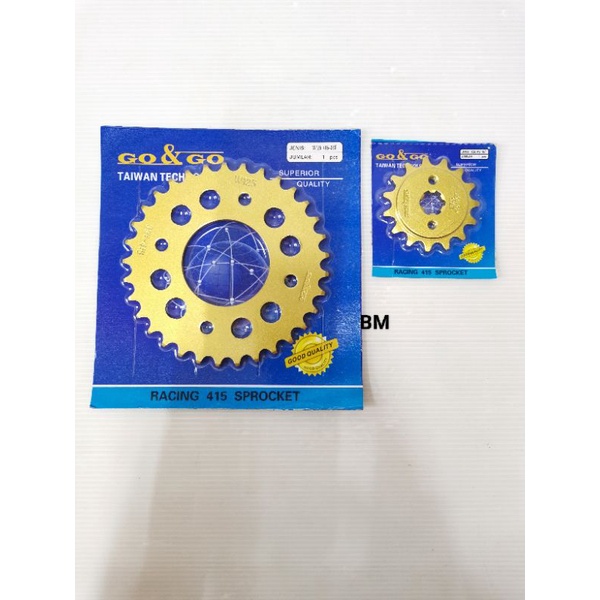 W125 415 GO&GO RACING SPROCKET FRONT & REAR 100 GO&GO