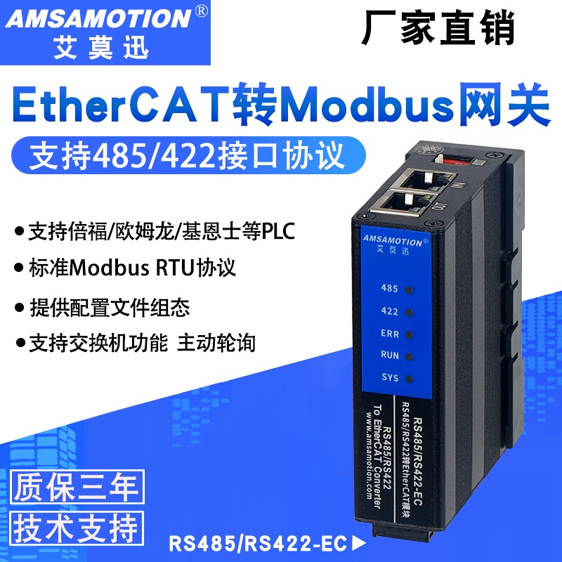 EtherCAT to Modbus RTU Gateway RS485/422 ฟรีโมดูลสื่อสารการแปลงกระตุ้น
