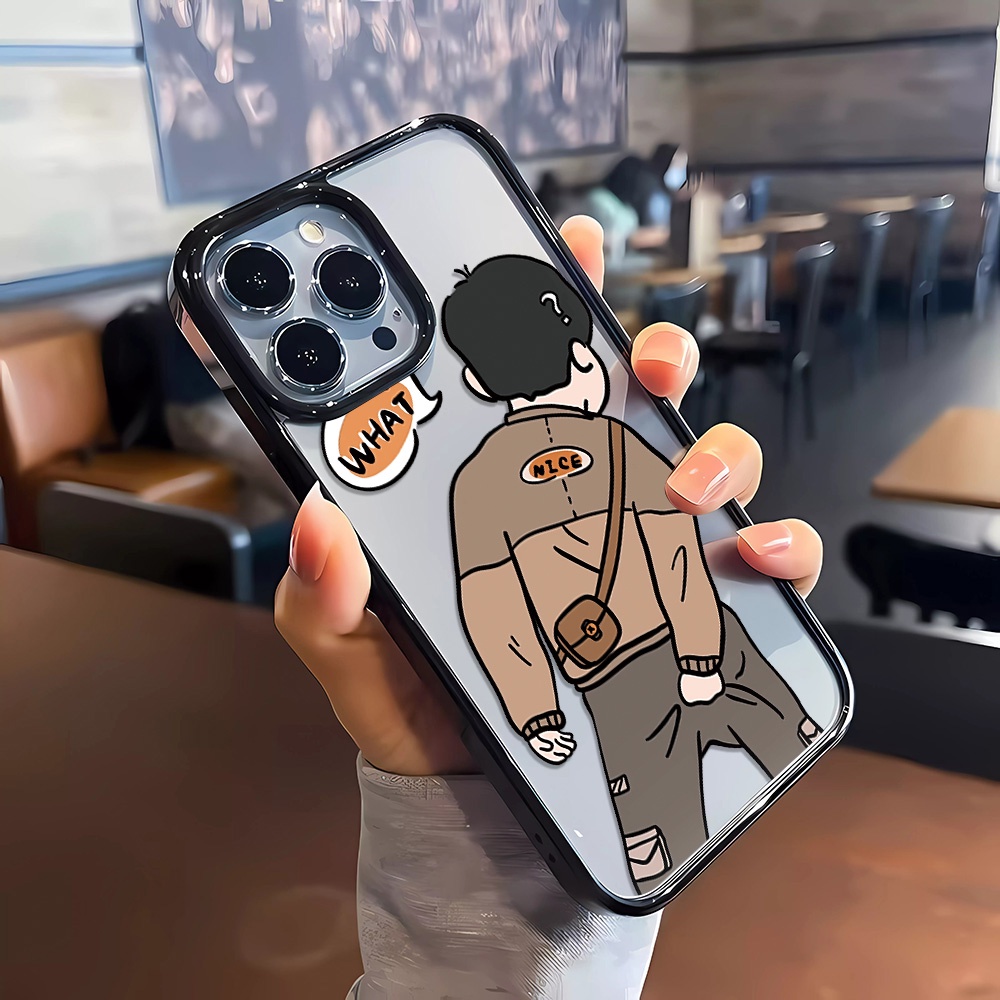 เคสอะคริลิคใส แบบแข็ง ลายการ์ตูนเด็กผู้ชายน่ารัก กันกระแทก สําหรับ iphone 14 Pro Max 11 13 12 7 Plus 8 X XS Max