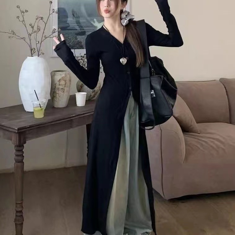 เสื้อแจ็กเก็ตคาร์ดิแกน แขนยาว ลําลอง พลัสไซซ์ สําหรับผู้หญิง