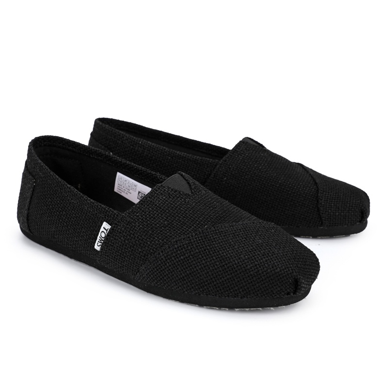 TOMS รองเท้าผ้าใบลําลอง ส้นแบน ถักโครเชต์ สําหรับสตรี