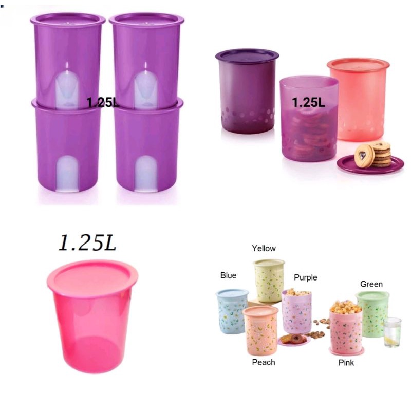 Tupperware Polkadot / Lucky Bloom One Touch Collection 1.25 ลิตร