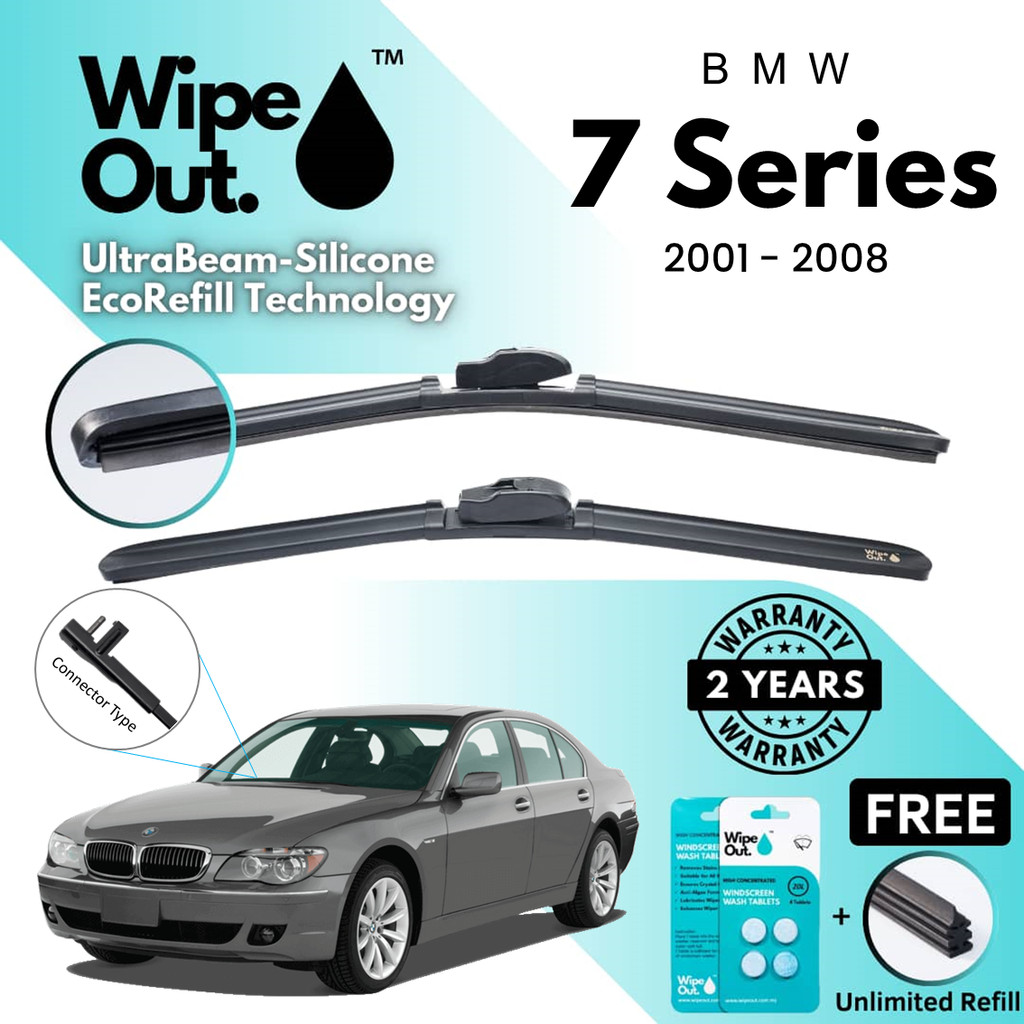 [PREMIER] WipeOut UltraBeam Silicone EcoRefill-Technology Wiper BMW 7 Series 2001 - 2008 (E65,E66,E6
