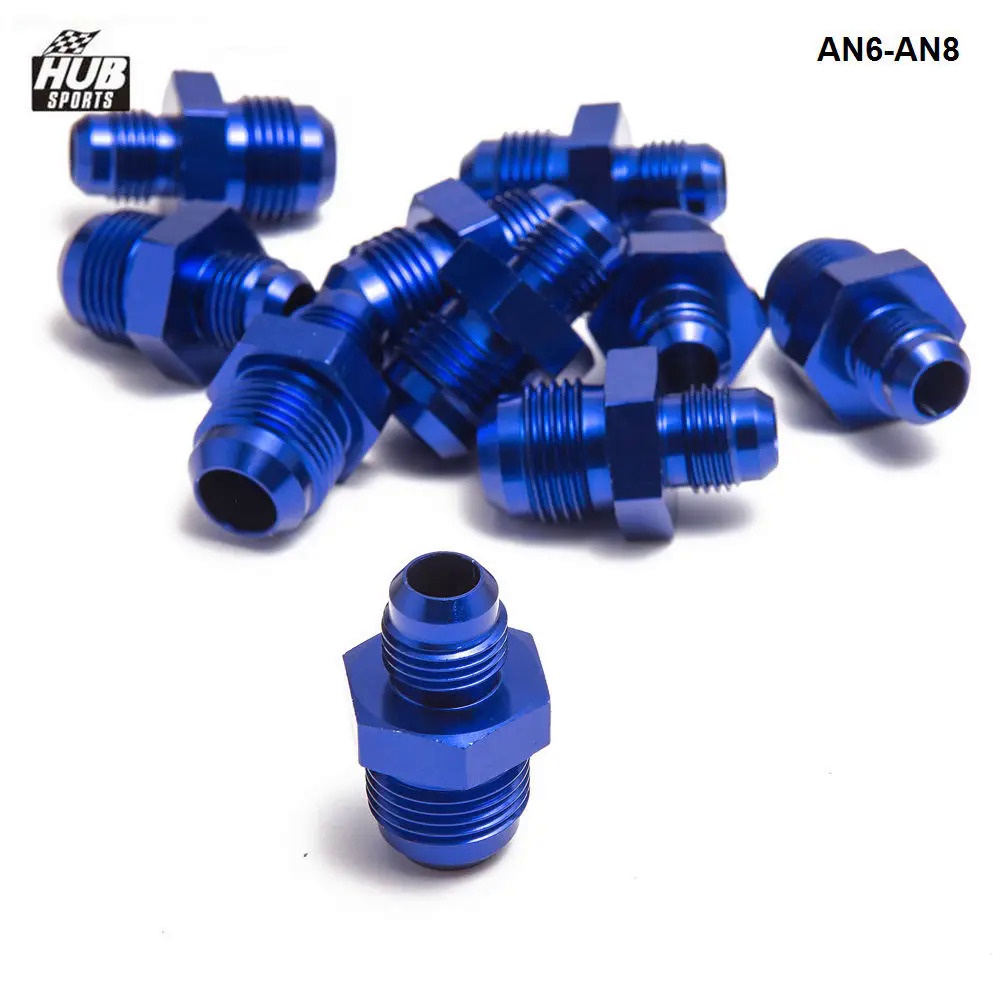 HOSE END FITTING / ข้อต่อถ่ายน้ํามันเครื่อง AN6-AN8 เหมาะสําหรับสายสแตนเลสแบบถัก (สีน้ําเงิน,H Q) FI
