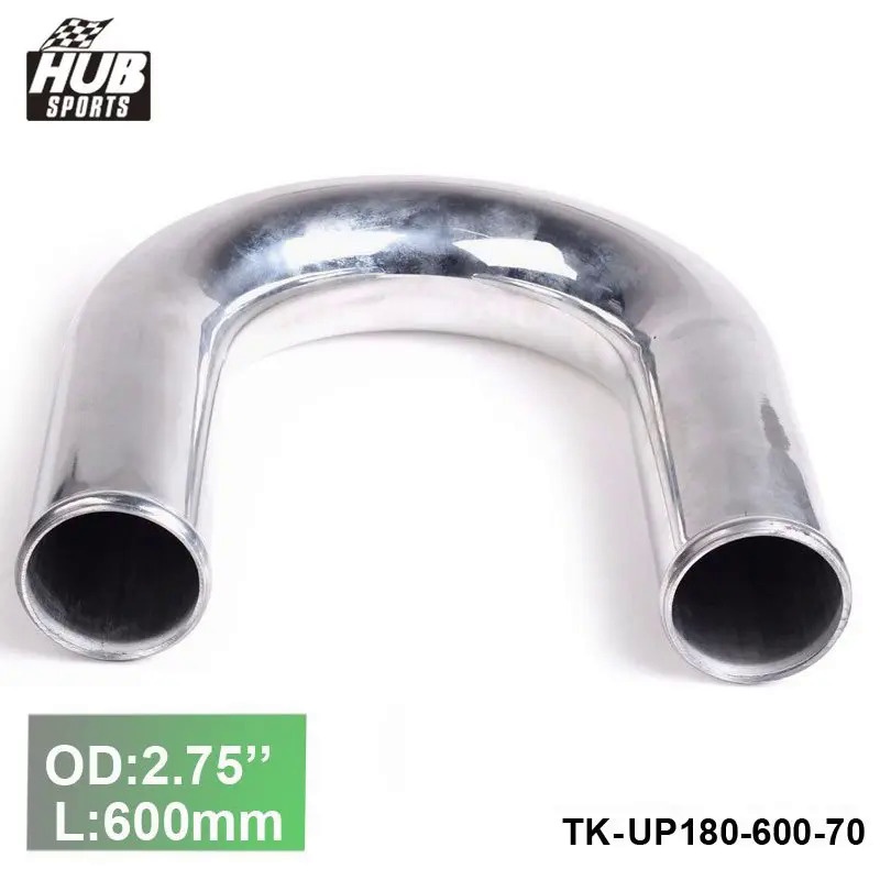 2 ชิ้น/หน่วย 70 มม.2.75 "OD อลูมิเนียมเข้า 180 องศา Turbo/Intake/Intercooler ท่อข้อศอก L: 600 มม.สํา