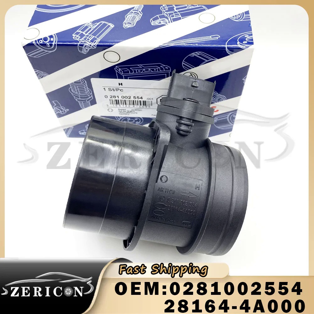 0281002554 28164-4A000ใหม่ MAF MASS AIR FLOW SENSOR เมตร HYUNDAI H-1 H100 STAREX TERRACAN สำหรับ KIA CARNIVAL SORENTO 2.